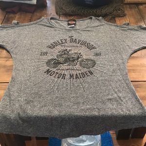 Bling HD cold shoulder shirt